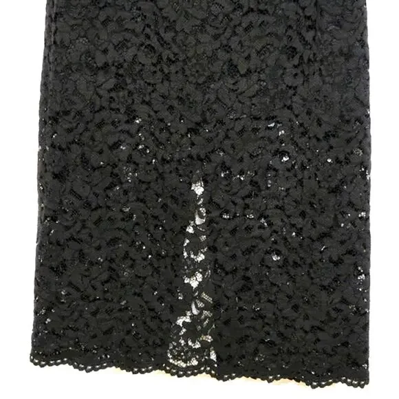 Aritzia Babaton Black Pencil Lace Overlay Skirt Midi Classic Party Formal Size 4 - Picture 6 of 16